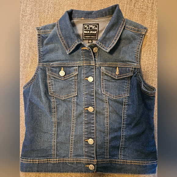 Wax Jean Jackets & Blazers - Ladies Wax Jean denim vest size medium